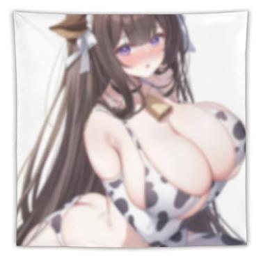 Imagem de LIEGBMEU Sexy Bikini Hot Anime Girl Tapeçaria 152.4 cm x 152.4 cm Interior Exterior Wall Quilt Art Decoração de Tapeçaria Caprichosa, AF193