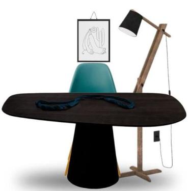 Imagem de Mesa de Jantar Cone organica flower 180x100cm Madeira Ébano - Modelar 