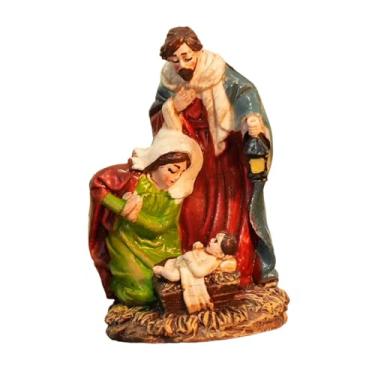 Imagem de Bothyi Presépio de Natal Escultura de Resina Decoração de Casa Layout de Cena Figura DIY Estátua de Natal para Lareira de Fazenda, Style B