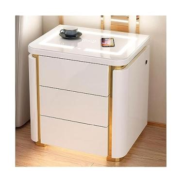 Imagem de Mesa de cabeceira inteligente, mesa de cabeceira de LED de alto brilho com luz de sensor automático, mesa de cabeceira para quarto, sala de estar, escritório