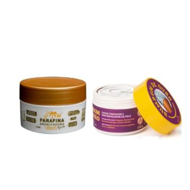 Imagem de Kit Parafina Bronzeadora GOLD FPS8 120g + Creme Firmador Uniformizador Bumbum De Ouro 250g