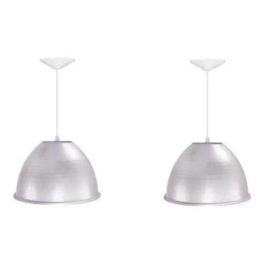 Imagem de Kit 2 Luminária Prismática Pendente 12 Polegadas Reforçada - Ilux, Biv