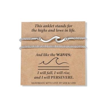 Imagem de SAM & LORI Tornozeleira de 2 camadas com significado inspirador - ajustável - à prova d'água - joias de verão/praia/ouro/prata/plus size, Adjustable, Metal, Sem Pedra Preciosa