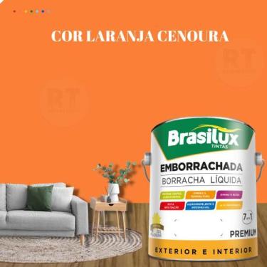 Imagem de Tinta Borracha Líquida Cor Laranja Para Parede 3,2l Acrílica Lavável A