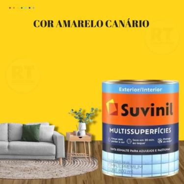 Imagem de Tinta Epoxi Cozinhas e Banheiros Cor Amarelo Multissuperfícies 800ml S