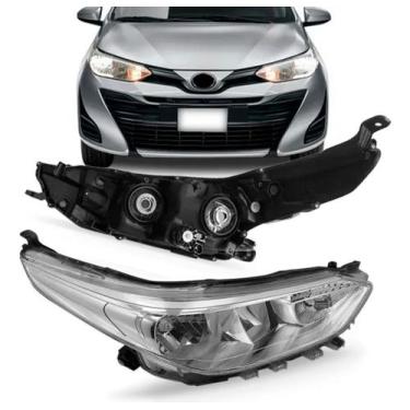 Imagem de Farol Dianteiro Toyota Yaris / 18 A 20 - Cromado Lado Esquerdo (Motori