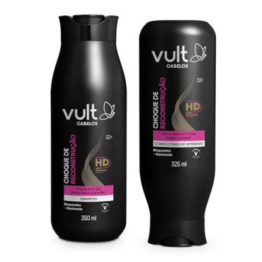 Imagem de Vult Combo Cabelos Choque de Reconstrução: Shampoo 350ml + Condicionador 325ml