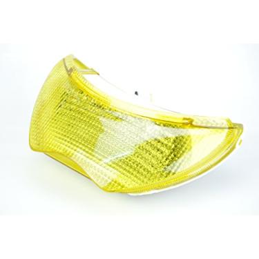 Imagem de Topzone Lanterna traseira de freio com indicadores de luz de seta integrados para Honda 1999-2000 CBR600F4/CBR600F; 2004-2007 F4I (amarelo)