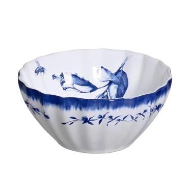 Imagem de Bowl para Sopa Tigela de Cerâmica Azul e Branco Demoiselle Scalla 650m