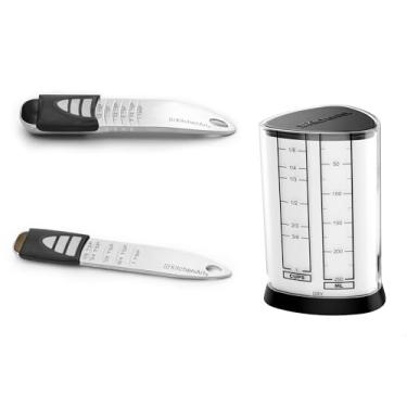 Imagem de KitchenArt Conjunto de medição ajustável Pro, inclui colher de sopa ajustável, colher de chá e 1 xícara de medição