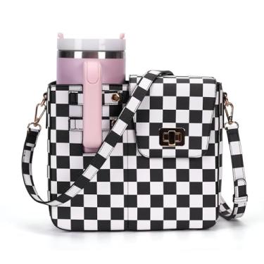 Imagem de Stanley Bolsa tiracolo portátil para armazenamento de copos com bolsa, bolsa transversal para garrafa Stanley (tabuleiro de damas)