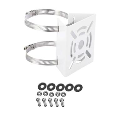 Imagem de UGPLM Suporte de montagem em poste vertical para câmera de segurança fácil de instalar para ambientes internos e externos, Branco