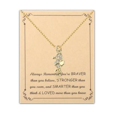 Imagem de FUSTMW Presentes de cavalo marinho para mulheres, pingente de cavalo-marinho, joias de animais marinhos, presentes para amantes de cavalos-marinhos, joias de praia e oceano, Large, Aço inoxidável, Sem