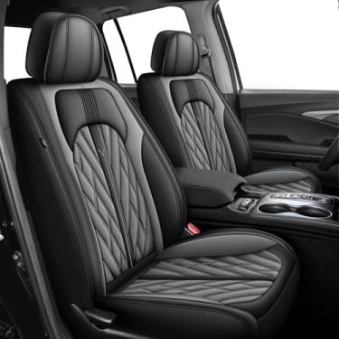 Imagem de Capas de assento adequadas para Honda Ridgeline 2006-2024 2025: Capas de assento de carro de caminhão de cabine de tripulação conjunto completo de couro sintético - assentos dianteiros incompatíveis