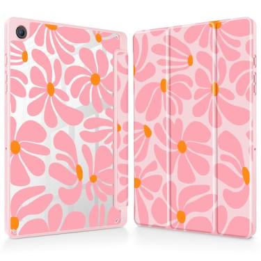 Imagem de May Chen Capa para Samsung Galaxy Tab A9 Plus 27.9 cm 2023, suporte de lápis embutido com capa à prova de choque, capa traseira transparente transparente, despertar/hibernar automaticamente, flor