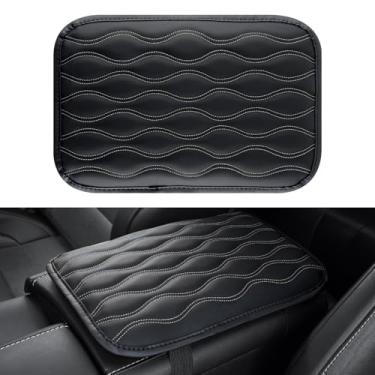 Imagem de Amiss Almofada de console central automotiva, capa de caixa de assento universal à prova d'água, acessórios para interior de carro, protetor de couro para apoio de braço automotivo para a maioria dos