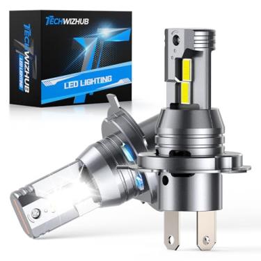 Imagem de TechWizHub Lâmpadas H4/9003, 24000LM 600% Surper Bright 6500K Branco Frio Feixe Alto Baixo Sem Sombras Lâmpadas LED H4, Tamanho Halógeno 1:1, Plug and Play com Ventilador de Refrigeração de 16000RPM