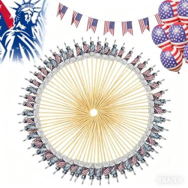 Imagem de 100 peças de palitos de coquetel de estátua, palitos de madeira de 5,1 polegadas, palitos de madeira para aperitivos, espetos para festas, lanches, churrasco, bolo de frutas, sanduíche, deserto,