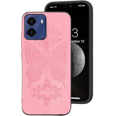 Imagem de DAMONDY Compatível com Blu G35, capa de telefone borboleta de flor para mulheres e meninas, capas de corpo inteiro de TPU macio à prova de choque projetadas compatíveis com Blu G35 - rosa