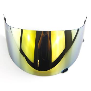 Imagem de Tomvorks Visor de Capacete Anti-arranhão, Substituição de Motocicleta Com Proteção Solar, Remover, Se Encaixa Nos Capacetes CL-16 CL-17 CL-S-SP CS-R1 CS-R2 Série CS-R2, Chuva, Pequenos (Ouro)
