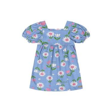 Imagem de Vestido Florezinhas para Bebê Menina Quimby, Azul, P