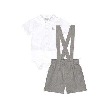 Imagem de Conjunto Body e Bermuda Bebê Quimby, Branco, G