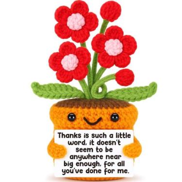 Imagem de Planta artificial, arte de agantree, flor de crochê, presente de agrad