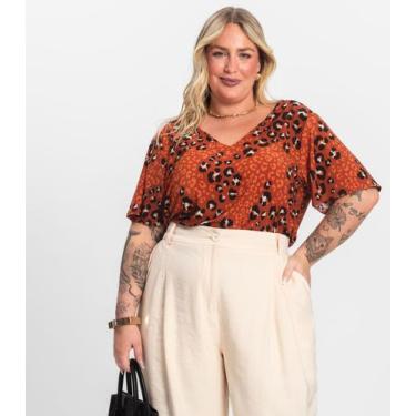 Imagem de Blusa Feminina Plus Size Infinita Cor Laranja, Plus G2, Laranja