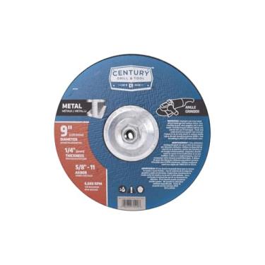Imagem de Century Drill & Tool Tipo 27 Roda de moagem de metal, 75592, 9" X 1/4" X 5/8"-11