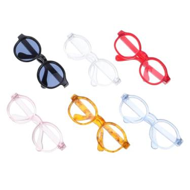 Imagem de DIYEAH 6 Peças de Óculos de Sol Em Miniatura para Bonecas: Óculos de Sol de Plástico para Cachorrinhos, para Decoração de Festas de Bonecas E Acessórios para Animais de Estimação