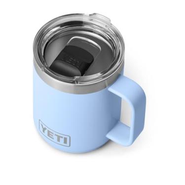 Imagem de YETI Caneca empilhável Rambler de 290 ml, isolada a vácuo, aço inoxidável com tampa MagSlider, azul celeste grande