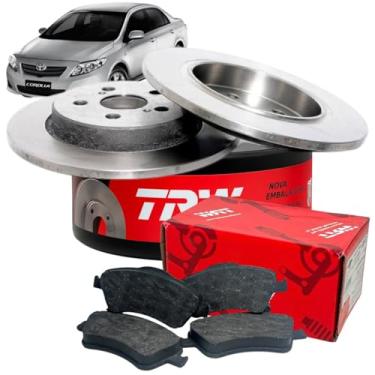 Imagem de Kit Discos e Pastilhas de Freio Traseiro Compatível com Corolla 2009 a 2018 Original Completo com Discos Sólidos RPDI04220 e Pastilhas RCPT12280