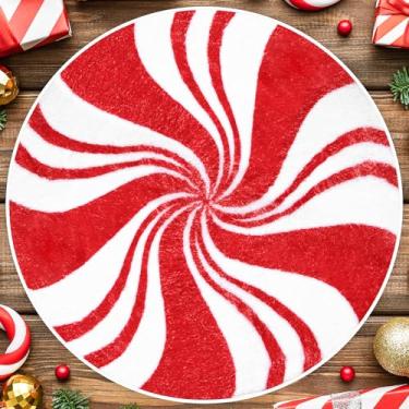 Imagem de Meetory Tapete de banheiro de doces de Natal, lindo tapete de banheiro redondo para decoração de Natal, tapetes de inverno, tapetes redondos para sala de estar, quarto, cozinha, quarto infantil