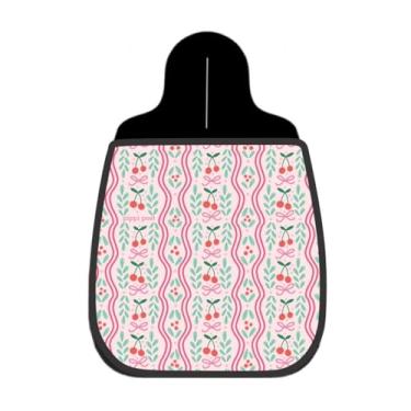 Imagem de Lixeira De Carro Organizador Lixinhocar Cerejas Laços Listras Rosa Verde