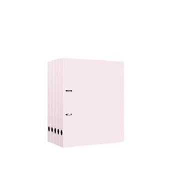Imagem de Bolsa para documentos, 5 peças, pasta perfurada A4, PP com dois furos, pasta de folhas soltas, organizador de arquivos de informações para escola, escritório, suporte de documentos (rosa)