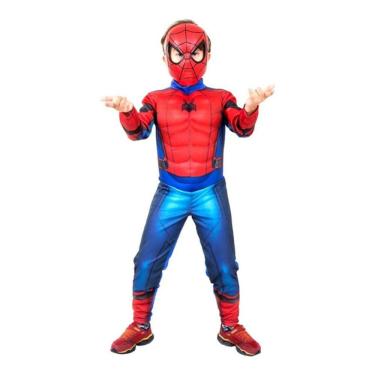 Imagem de Fantasia Homem Aranha Luxo Peitoral Spiderman Máscara Filme