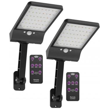 Imagem de Luminária Solar Externa highydro 450 Lumens a Prova d IP65 5W com Controle Remoto, 2 Unidades, HIGHYDROLED, Preto