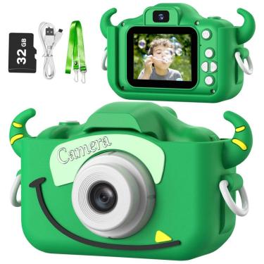 Imagem de Câmera infantil Goopow para crianças de 3 a 8 anos, com vídeo HD 1080p, 12 MP, zoom digital 8x, 28 molduras divertidas, 3 jogos.