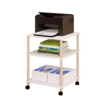 Imagem de hezhuhe2258 Suporte de impressão, mesa de estudo doméstico, gabinete lateral, escritório, roda giratória móvel, prateleira pequena, estante de armazenamento, decoração de mesa