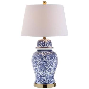 Imagem de Abajur Luminária de Mesa em Cerâmica, Estilo Tradicional com 74 cm de Altura para Quarto, Sala de Estar e Escritório, 110V 100W, JONATHAN Y