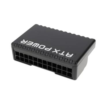 Imagem de ECSiNG Placa mãe de computador 90 graus plugue conector de alimentação preto adequado para porta da placa-mãe ATX 24PIN