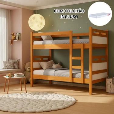 Imagem de Beliche Jaspe com 2 Colchões - Vira 2 Camas MDF - GD MÓVEIS, NATURE OF