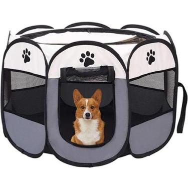 Imagem de Cercado Grande Tenda Pet Dobrável Portátil Cão Gato Cinza - TerraX