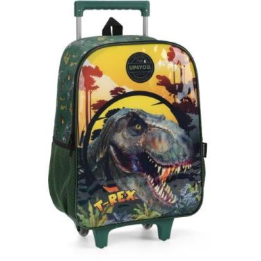 Imagem de Mochila Infantil com Rodinha UP4YOU Dinossauro G Verde - Luxcel