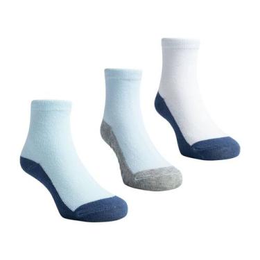 Imagem de Meia Infantil Bebê Menino Lisa Antiderrapante Com Base Escura Masculin