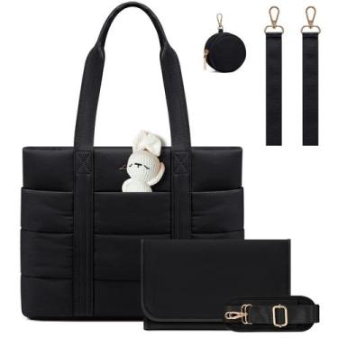 Imagem de Sacola para fraldas LOVEVOOK Puffer com bolso e almofada isolados