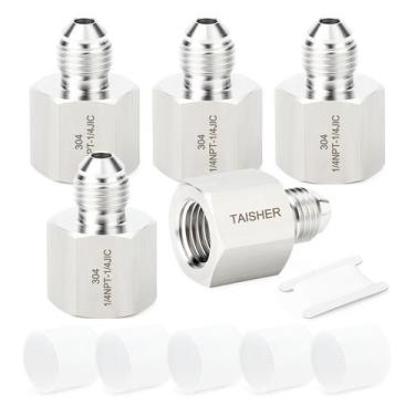 Imagem de Adaptador TAISHER 1/4 JIC macho x 1/4 NPT fêmea 304 inoxidável