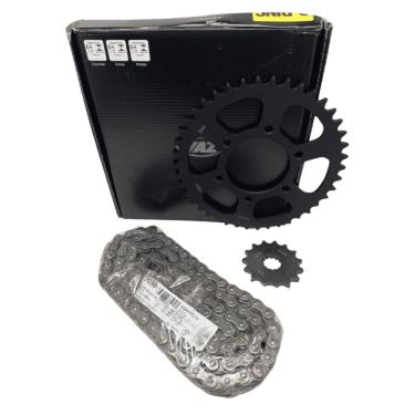 Imagem de KIT RELACAO TRANSMISSAO VAZ COMPLETO KAWASAKI Z1000 2010 à 2014 K02377X