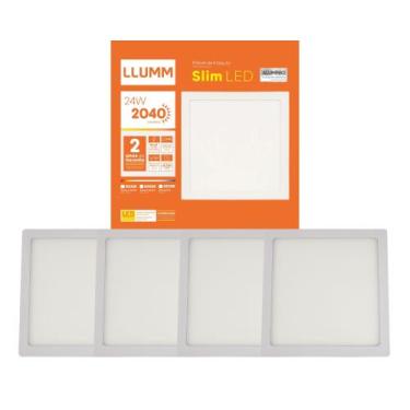 Imagem de Kit 4x Painel de Embutir Slim LED Quadrado 24W 6500K IP40 Bivolt 30x30