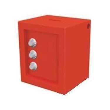 Imagem de Cofre Mini Metal Porta Moedas Com 3 Segredo Vermelho - Generica